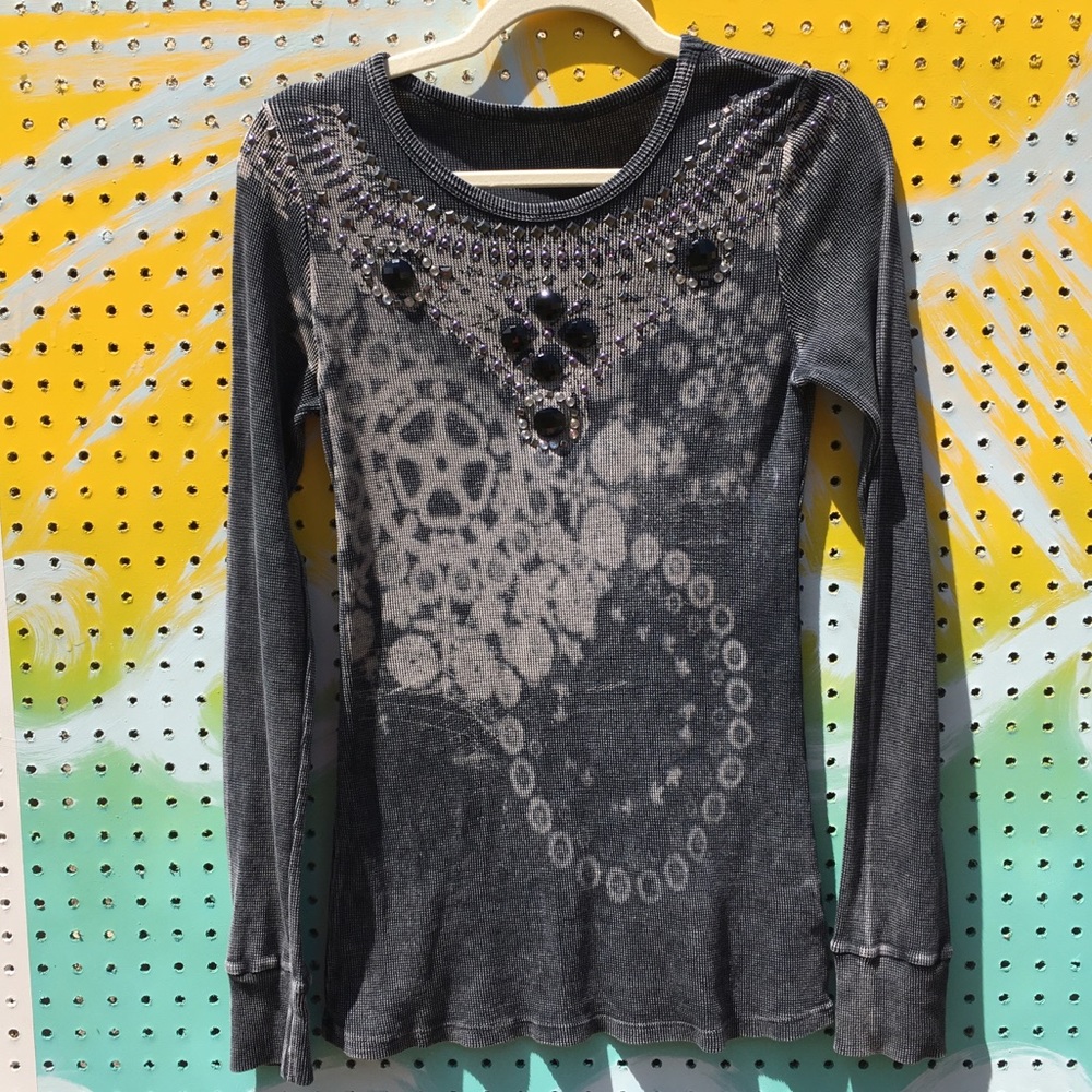 Blinged out Thermal top| Size:L